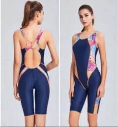 大人気 L 競泳水着 フィットネス スイムウエアトレーニング 帽子付 レディース