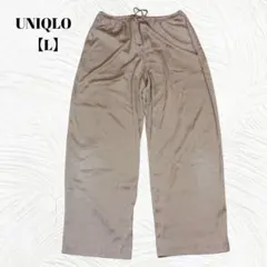 美品✨️UNIQLO　ユニクロ【L】 ワイドパンツ ポリエステル100%