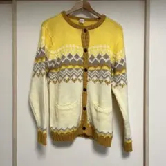 アーガイルパターン ニットカーディガン