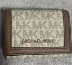 MICHAEL KORS 三つ折り財布 MK柄 ホワイト×ブラウンのサムネイル