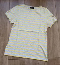 セントジェームスSAINT JAMES グレー×イエロー　ボーダー半袖Tシャツ