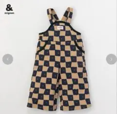 【&mignon】バースデイ チェック柄 オーバーオール サロペット 130cm