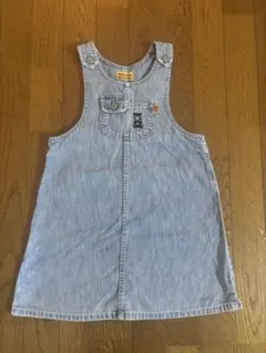 ミキハウス　デニムジャンパースカート ライトブルー