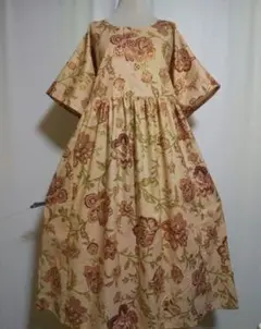 木綿/着物リメイク/ドルマン袖ワンピース★L〜LL