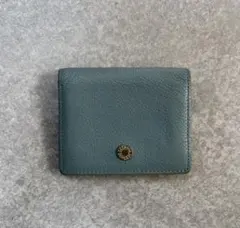 TOPKAPI 二つ折り財布 レザー ブルーグレー　コンパクト