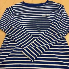 mont-bell 青と白のストライプ 長袖Tシャツ140