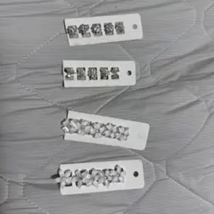 クリスタル装飾のヘアピン4個セット(ブライダル、成人式向け)