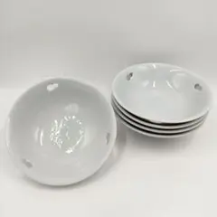 【未使用】たち吉 青白磁 瓢箪透かし彫り 中鉢 5客セット 深鉢 縁起物のサムネイル