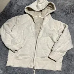 GU パーカー 130 ベージュ　美品　裏ボア