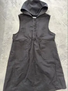ZARA ノースリーブ フード付きワンピース グレー 150のサムネイル