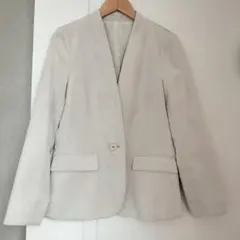 THE SUIT COMPANY ノーカラージャケット she ライトグレー