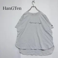 ハングテン Tシャツ 半袖 グレー　LL ロゴ刺繍 カジュアル　ゆったりのサムネイル