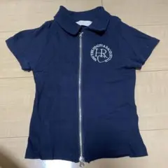 紺色Tシャツ　襟付き　トップスレディース　ポロシャツ風