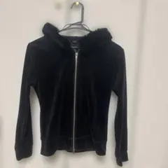 フード付き　ベルベット風パーカー　M
