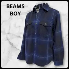 BEAMS BOY チェック CPOウールシャツジャケット ウールカバーオール 