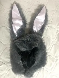 うさぎ 被り物 グレー ハロウィン パーティー