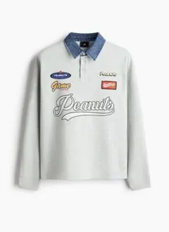 H&M PEANUTS デニム襟 ラガーシャツ スウェット　Lサイズ