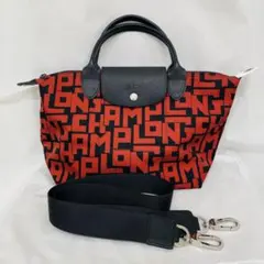 LONGCHAMP ショルダーバッグ 赤黒