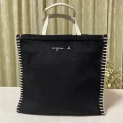 【美品】agnes b. アニエスベー トートバッグ ブラック ハンドバッグ
