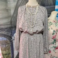 Rag Out 大きめ 薄紫 花柄 ワンピース 75cm ロング 裏地付き