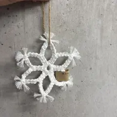 コットン製 雪の結晶型装飾品