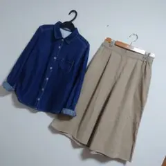 まとめ売り*コーデ売*デニムシャツ*パンツ*秋コーデ*カジュアル*Mサイズ*ママ
