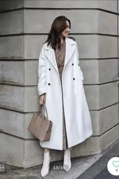 rienda バックプリーツウールMIXコート