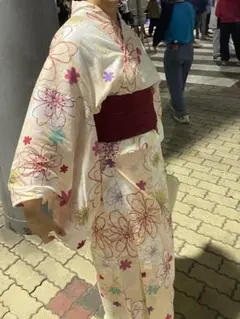 花柄浴衣・赤帯セット