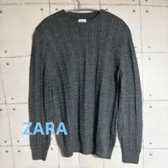 ZARA ケーブルニット セーター グレー Mサイズのサムネイル