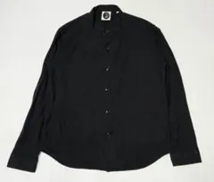 Polar skate co.リネン100バンドカラーシャツ黒長袖薄手ジャケットのサムネイル