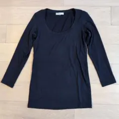 美品 小さいサイズ S357 長袖カットソー　ネイビー 34号