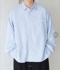 epnok アソートベーシックルーズシャツ ストライプシャツ ブルー