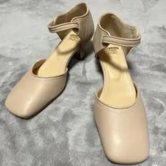 極美品 メゾンエウレカ スクエアトゥ パンプス ベージュ 結婚式 お呼ばれ
