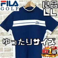 【早い者勝ち✨】フィラゴルフ レディース 半袖 モックネック LL ネイビー/紺のサムネイル