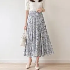 美品✨ アナイ　ロングフレアスカート　洗える　レオパードプリント定価28600円