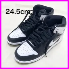 【未使用】 ナイキ AIR JORDAN 1レディース 黒 スニーカー 24.5