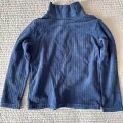 ブルー ハイネック 長袖カットソー 120