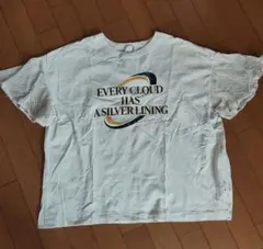 LAKOLE　ホワイトメッシュ袖Tシャツ