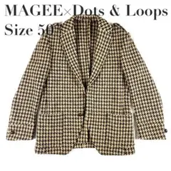 【美品】MAGEE×Dots & Loops 千鳥柄 ツィードジャケット L