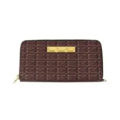 Q-pot. ビターチョコレート ラウンドファスナーウォレット 長財布