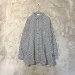 GU♡レディース ギンガムチェック コットンシャツ レギュラーカラー M