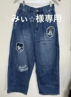 ミッキーミニー刺繍デニムパンツ