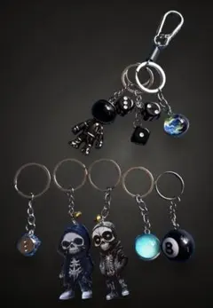 エイトボール　ダイス　スカル　キーリング　キーホルダー　宇宙　ストリート