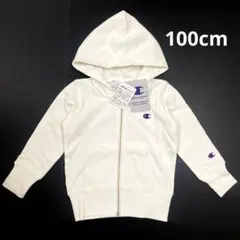 新品15602 チャンピオン100cm 白ホワイトジップアップジャンパーパーカー