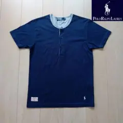 【美品】Ralph Lauren ヘンリーネック カットソー ネイビー M