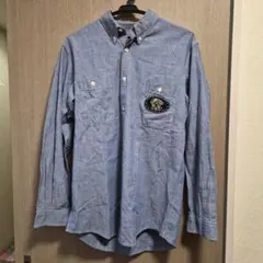 デニムシャツ ゴルフデザイン刺繍入り