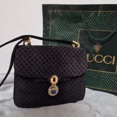 【レア】スエード　ラピスラズリ　スクエアG　70年代　GUCCI　オールドグッチ