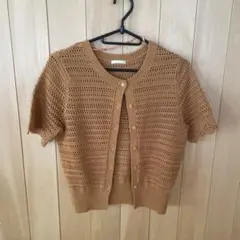GU 半袖 透かし編み カーディガン オレンジのサムネイル