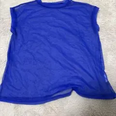 シースルー青ノースリーブトップス