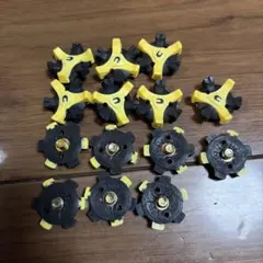 ゴルフ ソフトスパイク 交換鋲 黒×黄 14個 Fast Twist互換　未使用